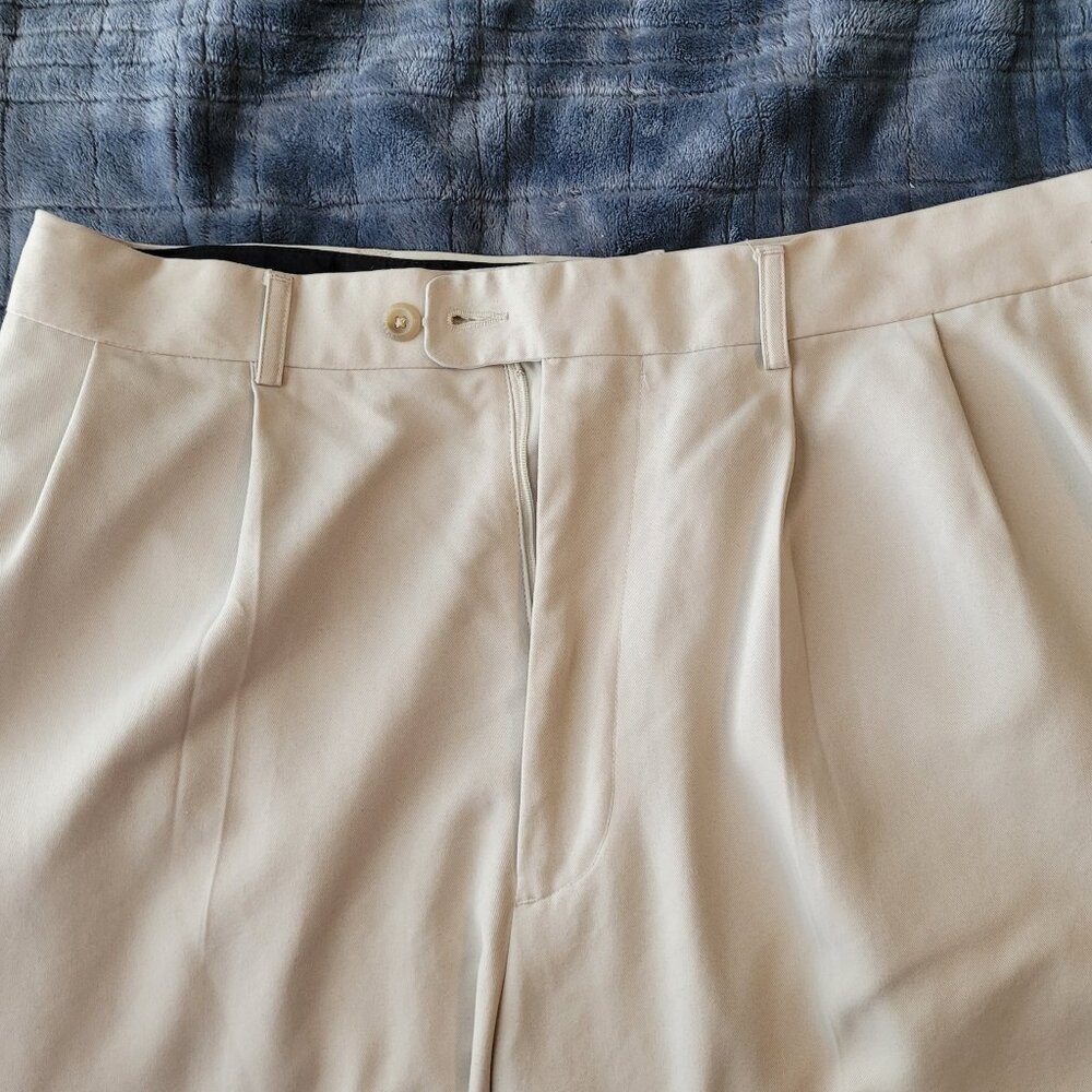 Perry Ellis America Ivory Men's Pant 36x32 Pleated RN 37763